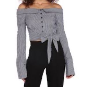 Off the shoulder dress shirt